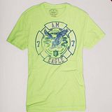 預購◈美國【AE-3】男裝EMBROIDERED GRAPHIC帥氣老鷹短T恤(檸檬綠)