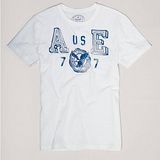 預購◈美國【AE-3】男裝EMBROIDERED GRAPHIC帥氣老鷹短T恤(白)
