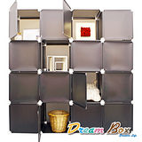 〝DREAM BOX〞生活玩家16格16門創意組合收納櫃〝紳士黑〞