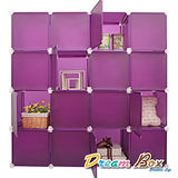 〝DREAM BOX〞生活玩家16格16門創意組合收納櫃〝玩樂紫〞