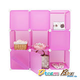 〝DREAM BOX〞生活玩家9格9門創意組合收納櫃〝甜美粉〞
