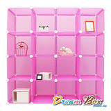 〝DREAM BOX〞生活玩家16格創意組合收納櫃〝甜美粉〞
