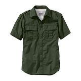 預購。美國【Old Navy-4】男裝Regular-Fit Military帥氣雙口袋軍風襯衫(橄欖綠)