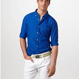 預購◈美國【AE-4】男裝OXFORD BUTTON-DOWN時尚首選‧單色長袖襯衫(寶藍)