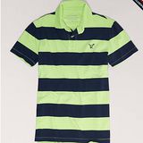 預購◈美國【AE-4】男裝STRIPED條紋配色POLO短衫(綠)