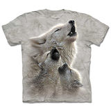 『摩達客』(預購)美國進口【The Mountain】自然純棉系列 狼族合唱 設計T恤