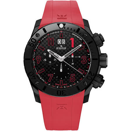 【私心大推】gohappyEDOX Class-1 Chronoffshore 大日期陶瓷計時腕錶-黑/紅 E10020.37N.NRO2價格板橋 大 遠 百 超市
