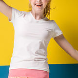 【MORINO】台灣製機能抗UV透氣吸汗短袖衫-粉白