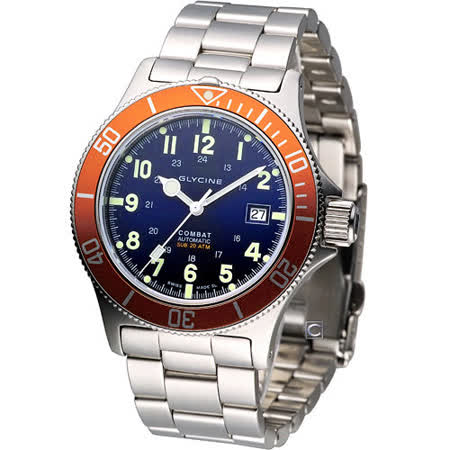 【真心勸敗】gohappyGLYCINE COMBAT 200米防水機械腕錶 3863.18推薦遠東 百貨 股份 有限 公司
