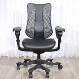 iPole3人體工學椅-優質進口牛皮(黑)