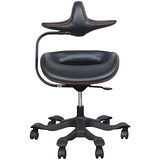 iPole7人體工學椅(優質進口牛皮)-黑色