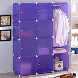 【空間創意】八門單桿收納衣櫥櫃-全紫