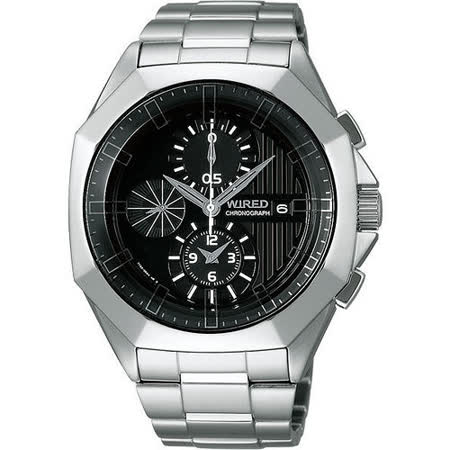 【私心大推】gohappy 線上快樂購WIRED 宇宙探險家計時腕錶-黑/銀 7T92-X228D哪裡買遠東 百貨 西門