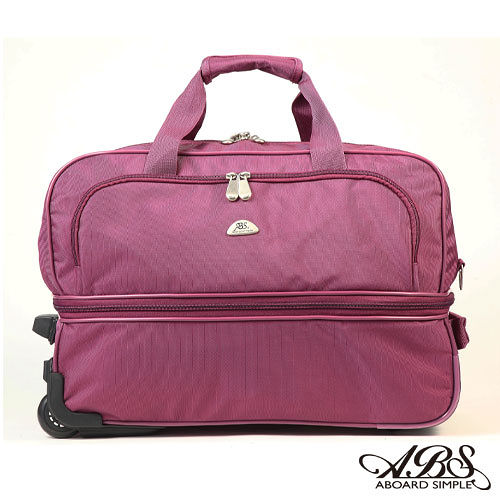 ABS愛貝斯 輕量布面拉桿中港 路 愛 買大旅行袋(紫)1736B