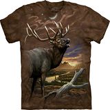 『摩達客』*大尺碼3XL*美國進口【The Mountain】自然純棉系列 黃昏鹿 設計T恤 (預購)
