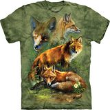 『摩達客』*大尺碼3XL*(預購)美國進口【The Mountain】自然純棉系列 紅狐群設計T恤