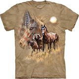 『摩達客』*大尺碼3XL*美國進口【The Mountain】自然純棉系列 美國馬群設計T恤 (預購)