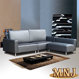 【MNJ】閃亮格紋L型獨立筒沙發254cm