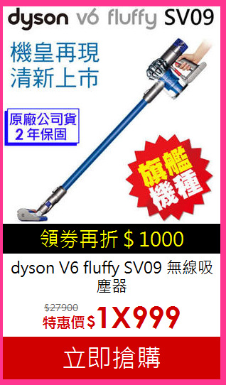 dyson V6 fluffy SV09 無線吸塵器