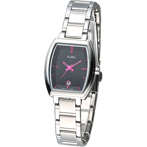 alba 经典酒桶造型系列女腕表-黑色表盘(ah7663x1)