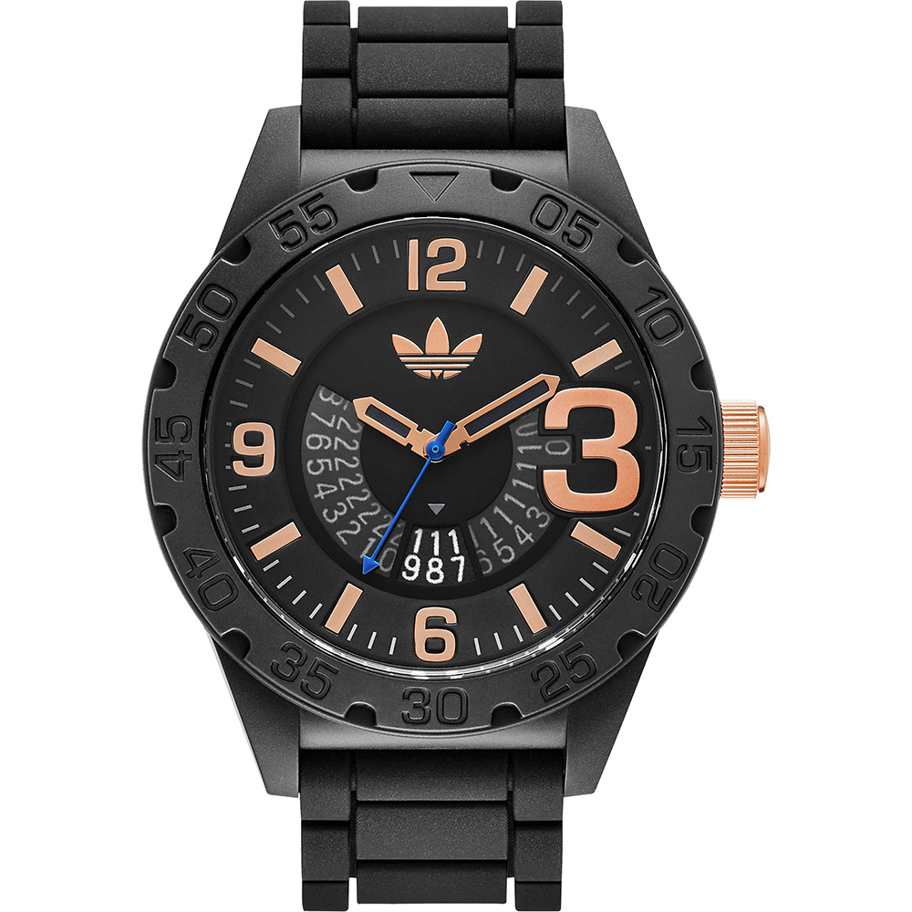 adidas newburgh 特务风暴大数字运动腕表-黑x玫瑰金时标/ 48mm adh